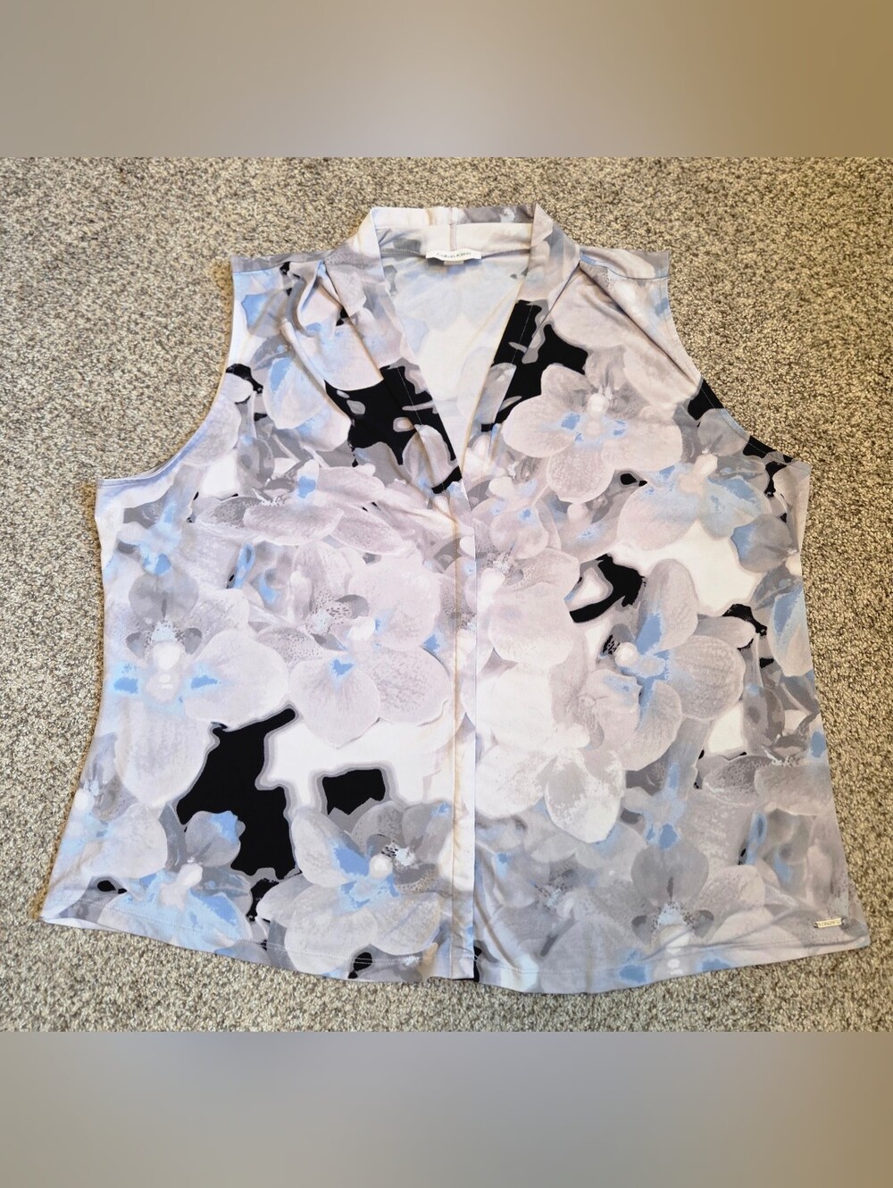 Calvin Klein Sleeveless Floral Blouse 2X